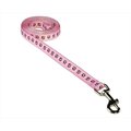 Fly Free Zone,Inc. PUPPY PAWS-LT. PINK-CHOC.1-L 4 ft. Puppy Paws Dog Leash; Pink & Brown - Extra Small FL861175